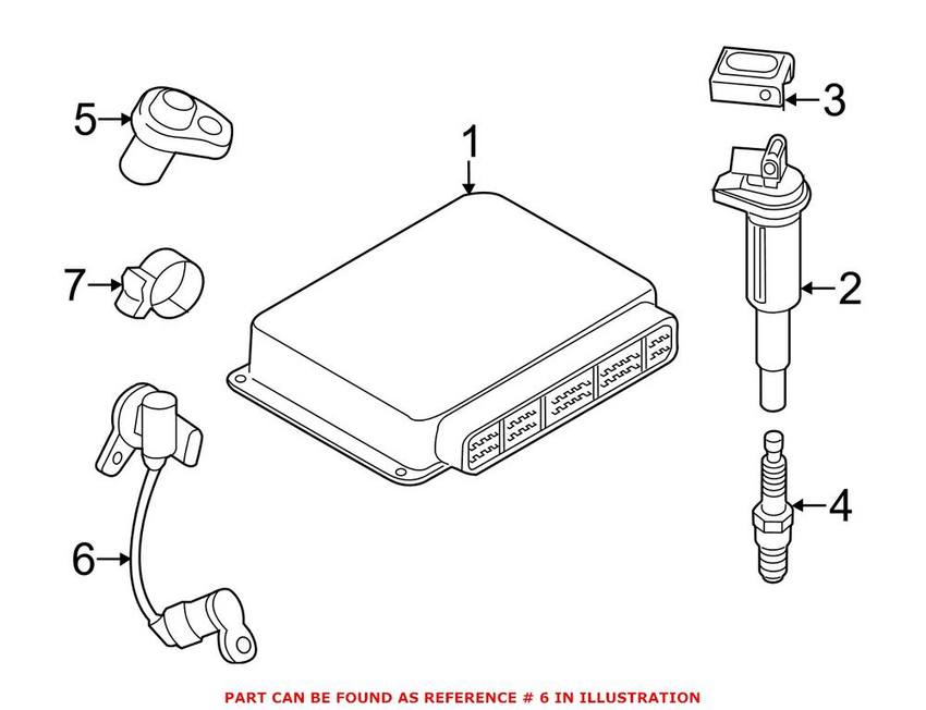 BMW Engine Crankshaft Position Sensor 13627595860 - Genuine BMW